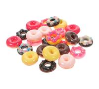 ABOOFAN 24 pièces Breloques DIY Donuts Simulation Couleurs Dégradées pour Fabrication Bijoux Accessoires Créatifs Kit Artisanat