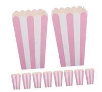 ABOOFAN 24pièces Boîtes à Popcorn Papier Rayées Roses Et Blanches Accessoires Vintage Pour Cinéma Pour Événements Et