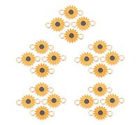 ABOOFAN 25 pièces Lot Breloques Marguerite Alliage Jaunes Pendentifs Fleurs pour Bijoux DIY Connecteurs Sécurisés pour Colliers et Bracelets