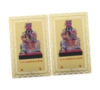 ABOOFAN 2pcs Carte Tai Sui en Laiton Design Élégant, Amulette Chinoise Portable pour Protection et Chance, pour Nouvel An à Glisser Portefeuille ou Coque de Téléphone