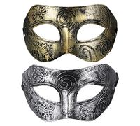 ABOOFAN 2Pcs Masquerade Couple Masques Ensemble Ajuster à L' adulte Vintage Vintage Antique Vénitien Party Mardi Gras Masques Spécialement pour Costume Halloween Themween Ball Party