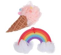 ABOOFAN 2pièces Boule Bain Luffa Exfoliante Douche Éponge de Bain Arc-ciel Lot de Accessoires pour Nouveaux-nés