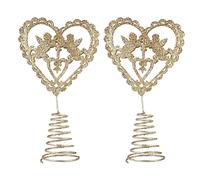 ABOOFAN 2pièces Décoration De Noël Fer Art De Étoiles Cœur pour Couronne De Sapin Ornements Brillants pour Fête De Noël