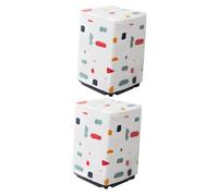 ABOOFAN 2pièces Housse De Machine Transparente Étanche Et Anti-éclaboussures Solaire Pour Lave-linge à Chargement Frontal Motif Géométrique Adaptée Cuisine Et Salle De Bain
