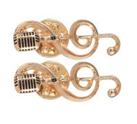ABOOFAN 2pièces Lot De Broches Note De Musique Avec Microphone Bijoux Pour Femme Et Homme Pour Accessoiriser Vêtements Et Sacs