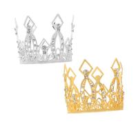 ABOOFAN 2Pièces Lot de Mini Couronnes Baroques Strass pour Gâteaux de Mariage Décorations Vintage pour Cupcakes Desserts Élégants