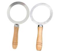 ABOOFAN 2pièces Milk Tea and Cup Rim Covers with Wooden Handle Heat-Resistant Stainless Steel Baking Cup Rings Portable and