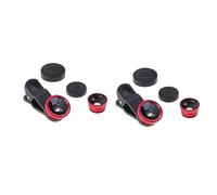 ABOOFAN 2pièces Objectif Caméra De Téléphone Lentille Macro Et Fisheye Clip Compatible avec Iphone x Rouge