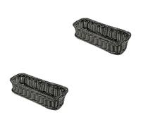 ABOOFAN 2pièces Panier Rectangulaire Tissé Imitation Rattan Panier Multifonctionnel Pour Cuisine Et Maison Foncé