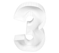 ABOOFAN 3 Cadre De Ballon En Trois Dimensions Chiffres Lumineux Couvercle De Vidange Boîte à Ballons En Forme De Chiffre Carte Kt Papier Carton Blanche Numéro