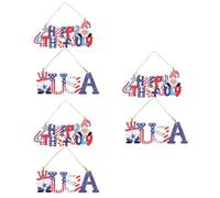 ABOOFAN 3 Ensembles Liste De La Fête De L'indépendance Panneau De Porte De Salle De Bain Numéros De Porte D'entrée Décoration Portes Interchangeable Double Maison Néon en Bois 2 Pièces * 3