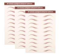 ABOOFAN 3 Feuilles d'Autocollants Sourcils Imperméables 3D Effet Naturel Brun Transfert d'Eau Tatouages Sourcils Réalistes pour Maquillage Quotidien et Mise Facile