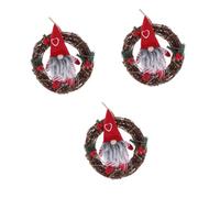 ABOOFAN 3 Pièces Chapeau En Rotin Décoration De Fête Suédoise Pour Décoration Poupée Gnome De Noël Intérieur En Peluche Extérieur Arbre Suspendu Père Noël Guirlande De Pouces