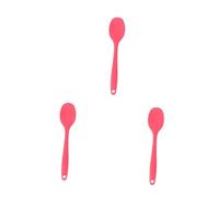 ABOOFAN 3 Pièces Cuillère à Soupe Silicone Manche Long Antiadhésive pour Garçon Fille Cuillère Service Multifonction pour Soupe Lait Poudre Nouilles Rangement Facile Rouge