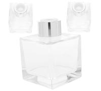ABOOFAN 3 pièces Flacons Verre Carrés pour Diffusion de Parfum Bouteilles Vides de Stockage pour Huiles Essentielles Transparentes Fond Plat Antichoc Accessoires Couleur Couleur Aléatoire