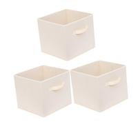 ABOOFAN 3 pièces Lot de Boîtes de Rangement Carrées sans Couvercle Tissu Non Tissé Caisse de Rangement Multifonction pour Vêtements et Bureau Bac et Solide pour Maison et Bureau