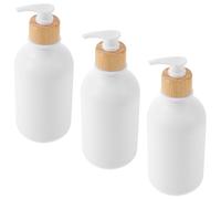 ABOOFAN 3 pièces Lot de Flacons Distributeurs Rechargeables Pet Mat avec Pompe Anti-dérapants et Élégants Bouteilles Vides pour Shampooing et Lotion Adaptés Maison Bureau et Voyage