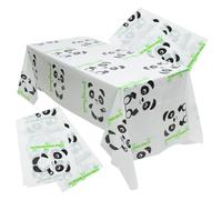 ABOOFAN 3 Pièces Nappe Panda Jolie Nappe s Rectangulaires Danimaux s Dété Chemin De Table Animaux Danniversaire sur Le Thème du Panda Jetable Enfant