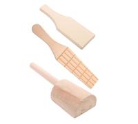 ABOOFAN 3 Pièces Pagaies Bois pour Sculpture Argile Garçon Fille Outils de Modelage Céramique avec Bord Dentelé Palette Artisanale et Légère pour Poterie Débutants