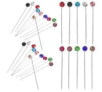 ABOOFAN 30 pièces Épingles Hijab Musulman avec Capuchons de Sécurité Broches Fer à Zircon pour Foulards Légères et Confortables pour Tenue Quotidienne et Occasions Spéciales
