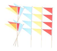 ABOOFAN 30 Pièces Traffic Marker Flags Triangular Pennants For Construction And Utility Warning Weather Resistant Boundary Flags