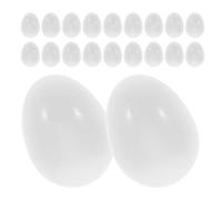 ABOOFAN 30 Pièces Œufs Factices Blancs Réalistes en Plastique | Aide à L’entraînement L’élevage, Structure Solide Stable, pour Nichoirs et Cage, Format 2,00x1,45cm
