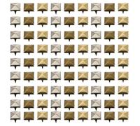 ABOOFAN 300 pièces Rivets Carrés Alliage Clous Pyramidaux Décoratifs pour Vêtements Sacs et Ceintures Assortiment Argent Or et Antique