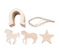 ABOOFAN 36 pièces Décorations Bois Cheval Formes Fers à Cheval Bois à Peindre DIY Artisanat Rustique Suspendre pour Graffiti Fait Main
