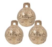 ABOOFAN 3pcs Clochettes Artisanales en Cuivre Vintage pour Collier de Chien, Son Agréable, Design Tête de Tigre, Décor Feng Shui et Projets Créatifs