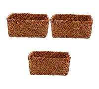 ABOOFAN 3pièces Panier De Rangement Tressé Main Style Pastoral Pour Fruits Légumes Et Divers Objets Décoratifs