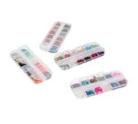 ABOOFAN 4 boîtes Compartiments Multicolores Paillettes pour Maquillage Ongles et Artisanat Formes Géométriques Étoiles Motifs pour Fêtes et Décorations Cosmétiques