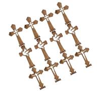 ABOOFAN 4 Ensembles de Croix Catholiques en Bois Marron avec Support, Décoration de Table Rustique et Élégante pour Pâques ou Noël, Facile à Placer et Solide pour Maison ou Bureau