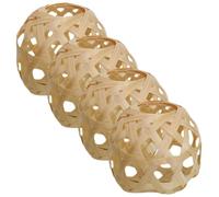 ABOOFAN 4 pièces Abat-jour Bambou Tressé Main Petit Décoration Naturelle pour Lampe Suspendue ou Lampe de Chevet Style Rustique et Moderne Protection Ampoule Élégante