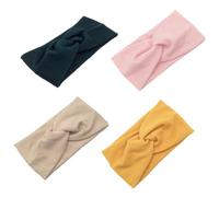 ABOOFAN 4 pièces Bandeaux Coton avec Nœud Croisé Lot de Bandeaux Élastiques pour Cheveux Femme Accessoires pour Sport Yoga et Usage Quotidien Gingembre Beige et Rose