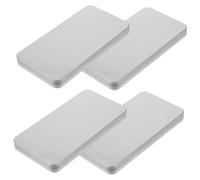 ABOOFAN 4 pièces Boîte de Rangement pour Coque de Téléphone Boîte Métallique avec Couvercle Plat Organiseur pour Coque Mobile et Écran Verre Trempé pour Bureau et Maison
