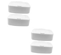 ABOOFAN 4 pièces Boîte Distributeur Lingettes Humidifiées Blanc Plastique Portable pour Salon Chambre Cuisine Rangement Pratique