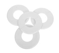 ABOOFAN 4 pièces Cache-tuyaux Plastique Blanc Cache-flasque Auto-adhésif pour Tuyaux Eau Plaque Décorative pour Canalisation Accessoires Plomberie Faciles à Installer