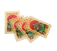 ABOOFAN 4 Pièces Carte Amulette Chance 2027 Année du Chèvre, Alliage | Usage Maison ou Temple, Style Festif, Protection Solide à Vie, Souvenir Nouvel An Chinois