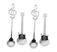 ABOOFAN 4 Pièces Cuillère En Acier Inoxydable Musical Music Note Mixant Notez à Remuer Cuillère à Mixage De Café Decorative Spoon Argent Acier Inoxydable 304