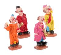 ABOOFAN 4 Pièces Figurine Clown Figure Poupée Ornements Carnaval Clown Statue Sculpture Cupcake Topper pour Enfants Enfants No?l Maison Bureau Table Décor