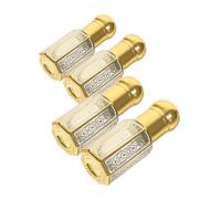 ABOOFAN 4 Pièces Flacons Compte Gouttes Verre Transparent avec Bouchons Dorés Bouteilles Rechargeables pour Huiles Essentielles et Sérums Étanches et Portables pour Voyages