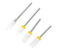 ABOOFAN 4 pièces Forets à Ongles Céramique Embouts de Ponceuse pour Manucure Polissage et Élimination des Cuticules Résistants Chaleur pour Fournitures Nail Art