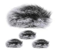 ABOOFAN 4 pièces Lot de Bonnets Fourrure Microphone Pare-brise Antivents Protecteur Réducteur de Bruit pour Micros Cravate Couverture de Protection et Anti-salive Accessoire Essentiel