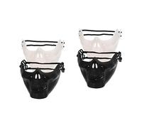 ABOOFAN 4 Pièces Masque Complet Masque Squelette Complet Demi- De Crâne Pour Hommes De Cosplay Crâne Squelette Demi-Visage De Crâne Effrayant Visage te