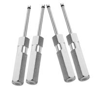 ABOOFAN 4 Pièces Outil de Retrait Noyau Valve Alliage Aluminium Clé Extracteur Noyau Tige Pneus pour Voitures Motos Vélos et Camions Kit Réparation Valve Core