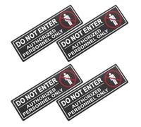 ABOOFAN 4 Pièces Panneau Autocollant Entrée Interdite en PVC Noir pour | Lettrage Standardisé Lisible de Loin, Finition Mate Anti-reflet, Usage en Espaces Administratifs
