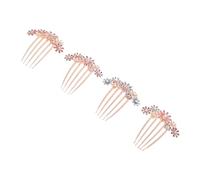 ABOOFAN 4 pièces Peignes à Cheveux Strass Élégants Accessoires Coiffure Métalliques Légers pour Femmes Pinces Décoratives Brillantes pour Mariages Soirées et Coiffures Sophistiquées