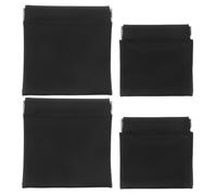 ABOOFAN 4 Pièces Pochette de Rangement Compacte en PU Noir à Fermeture | Format Poche, Fermoir Métal, pour Bijoux et Écouteurs, Usage Quotidien