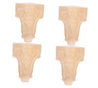ABOOFAN 4 Pièces Sculptés Jambes de Table Courtes de Canapé Élégants Design Européen Compatibles Divers comme Armoires Tables