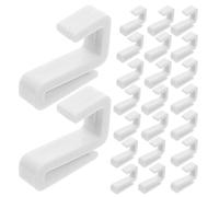 ABOOFAN 40 Pièces Crochet en S Plat en Plastique Blanc, Pince Clip-on | Installation sans Clou, Usage Polyvalent pour Objets Quotidiens et Outils, Adapté au Garage Bureau